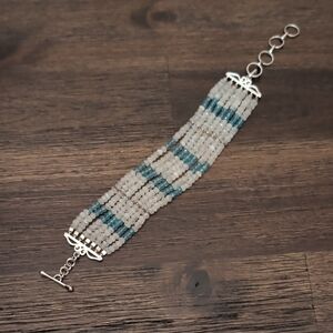 Rainbow Moonstone And Apatite gemstone Beaded Bracelet